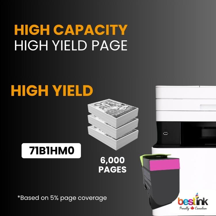 Compatible Lexmark 71B1HM0 Magenta Toner Cartridge 1 Pack