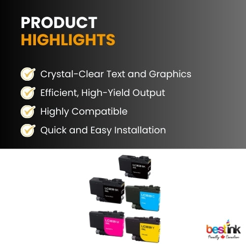 Brother LC3039 Compatible Ink Cartridge BK/C/M/Y ( 5 Pack ) Ultra High Yield