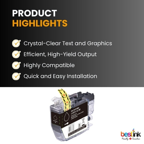Brother LC3013XL Compatible Ink Cartridge Black ( 1 Pack ) High Yield