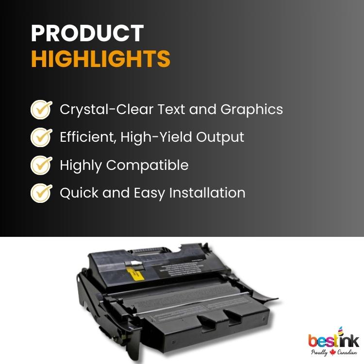Cartouche de toner noir MICR compatible Lexmark T64035HA/T642/T644 (1 paquet)