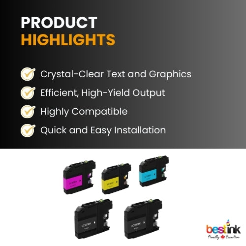Brother LC203 Compatible Ink Cartridge BK/C/M/Y ( 5 Pack ) High Yield