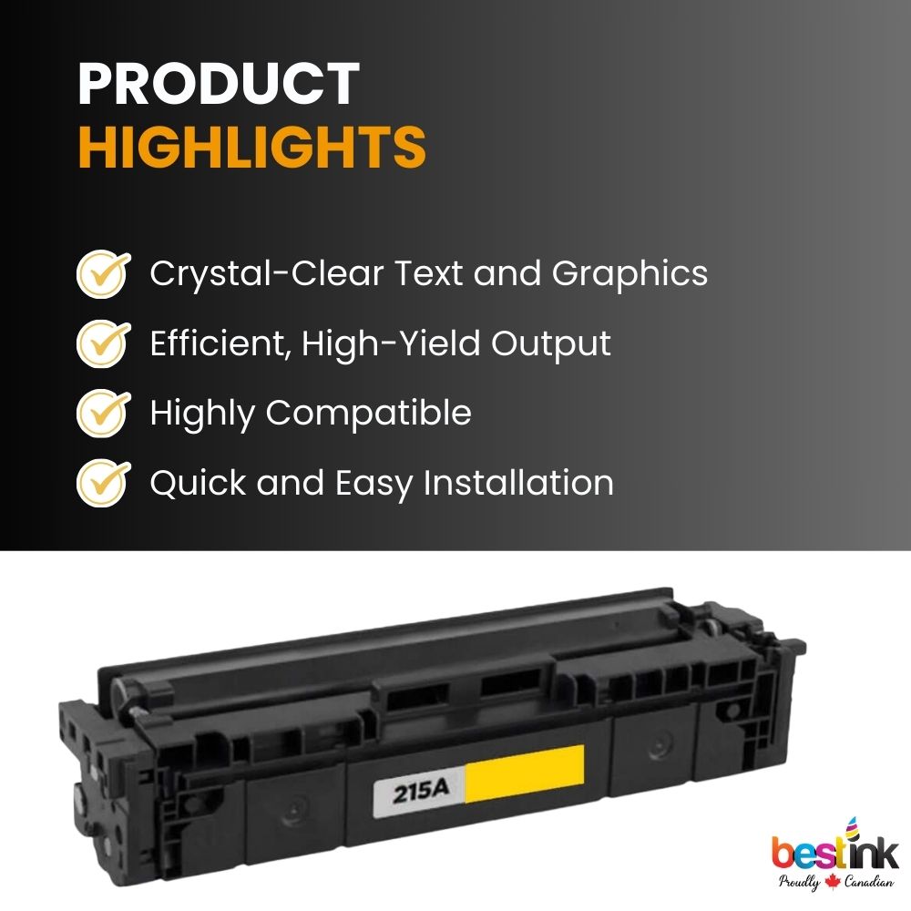 Compatible HP 215A W2312A Yellow Toner Cartridge Standard Yield- With Chip