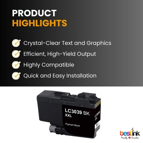 Brother LC3039 Compatible Ink Cartridge Black ( 1 Pack ) Ultra High Yield