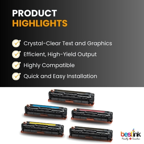 Cartouche de toner compatible Canon 131 BK/C/M/Y (lot de 5) rendement standard