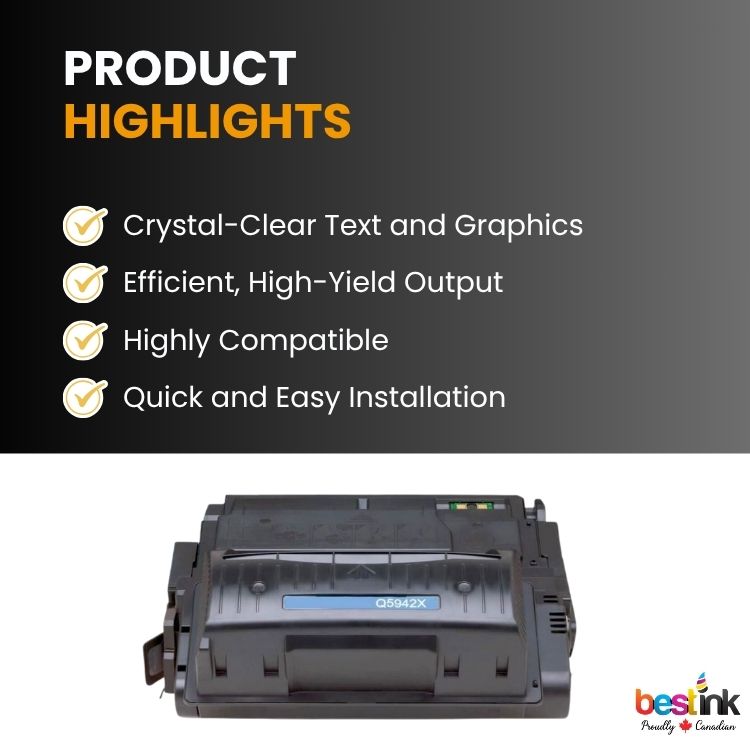 Compatible HP 42X Q5942X MICR Black Toner Cartridge