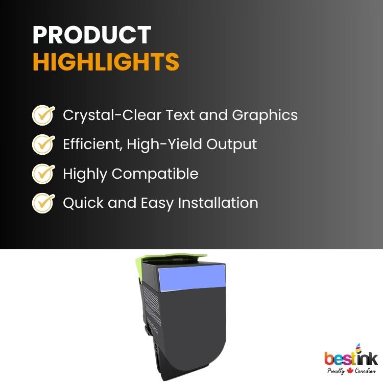 Compatible Lexmark 71B10C0 Cyan Toner Cartridge 1 Pack
