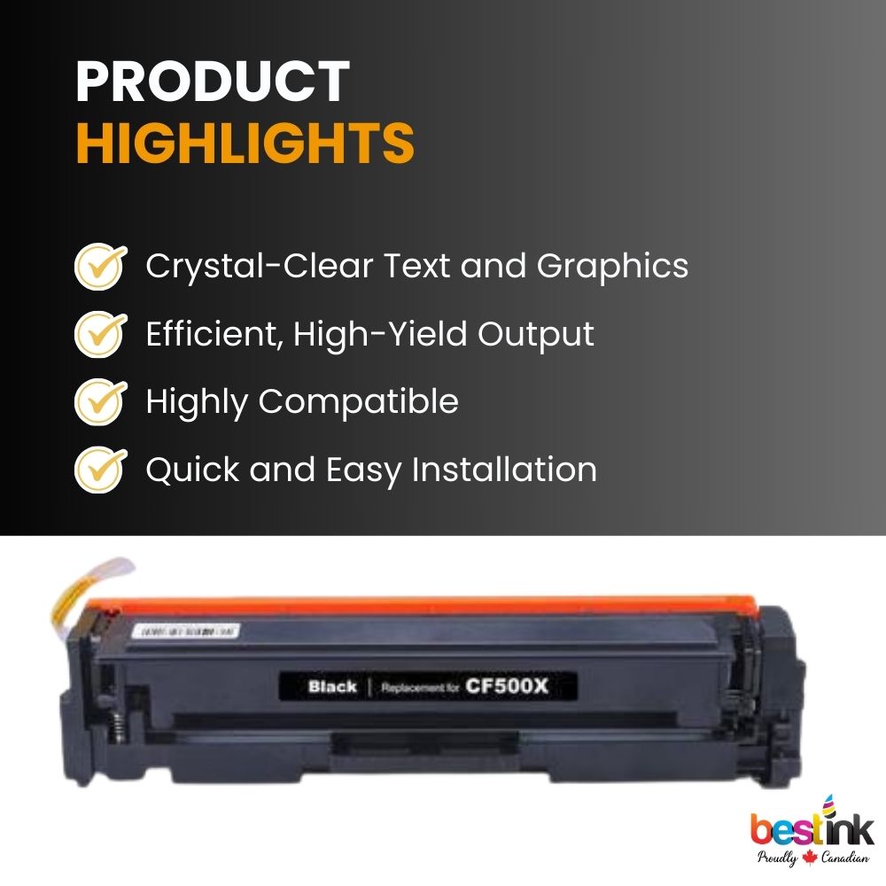 Cartouche de toner noir haute capacité compatible HP 202X CF500X