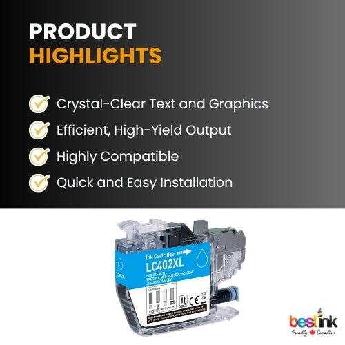 Brother LC402XL Compatible Ink Cartridge Cyan ( 1 Pack ) High Yield