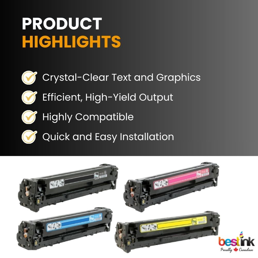 Cartouches de toner compatibles HP 131A (noir/c/m/jaune) (lot de 4)