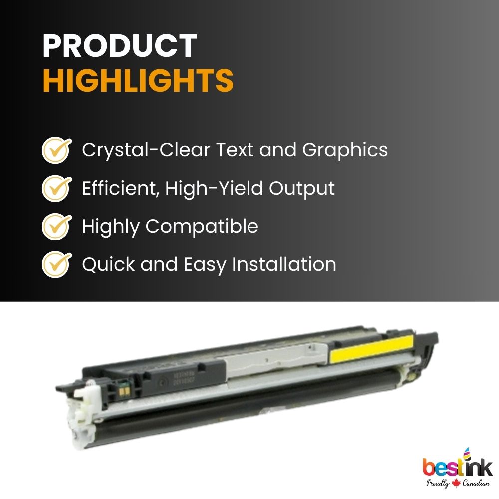 Cartouche de toner jaune compatible HP 126A CE312A