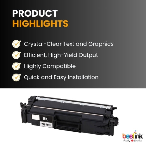 Brother TN810xlBK Black Toner Cartridge High Yield ( 1 Pack )