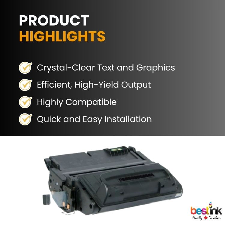 Compatible HP 38A Q1338A Black Toner Cartridge (1 Pack)