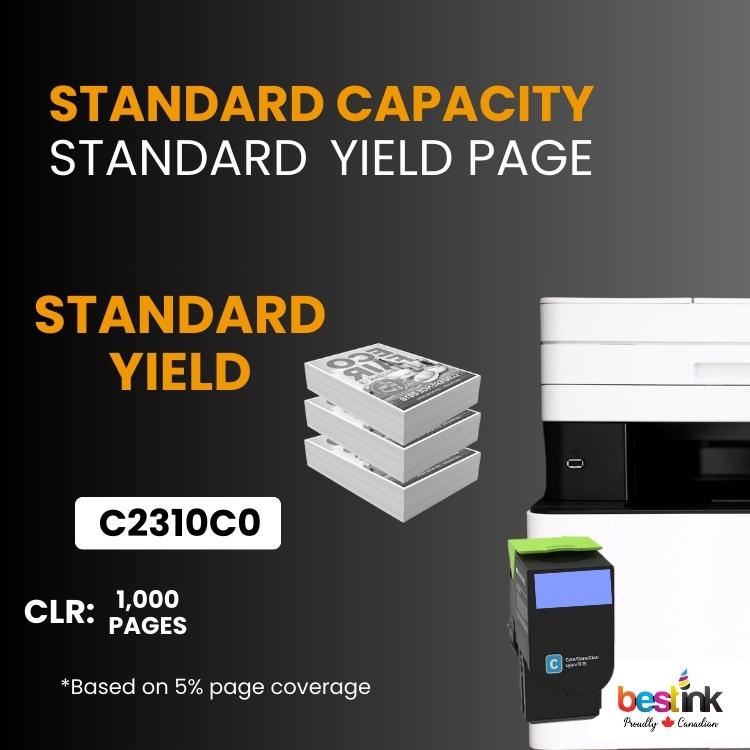 Compatible Lexmark C2310C0 Toner Cartridge Cyan