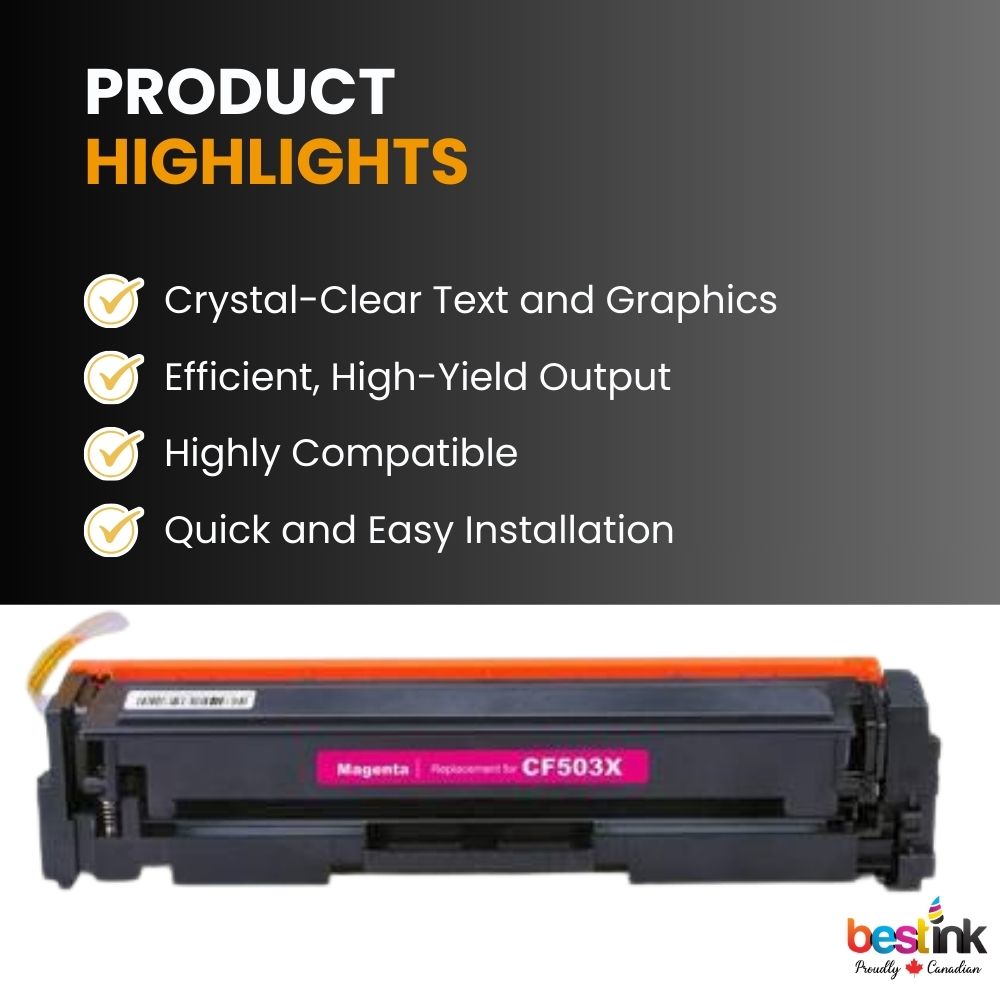 Compatible HP 202X CF503X Magenta Toner Cartridge High Yield
