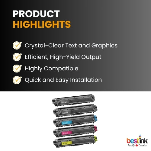 Cartouches de toner compatibles Brother TN-221BK et TN-225 (2BK/C/M/Y) (lot de 5)