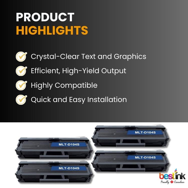 Compatible Samsung MLT-D104S 4 Pack