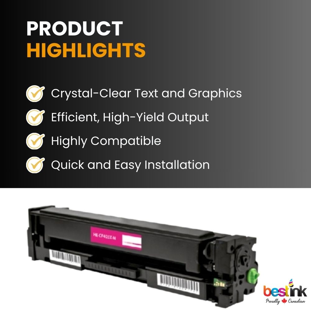 Cartouche de toner magenta haute capacité compatible HP 201X CF403X