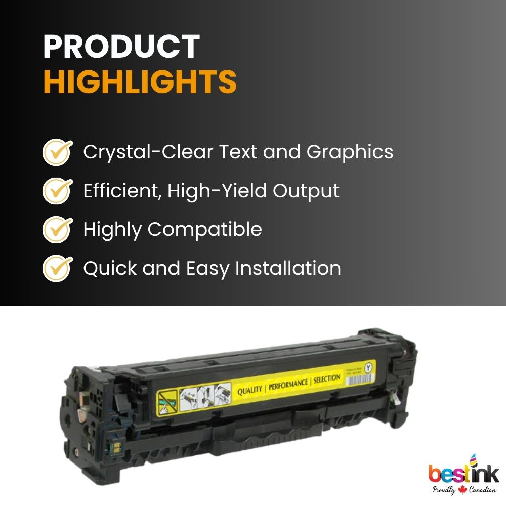 Compatible HP 304A CC532A Yellow Toner Cartridge Standard Yield