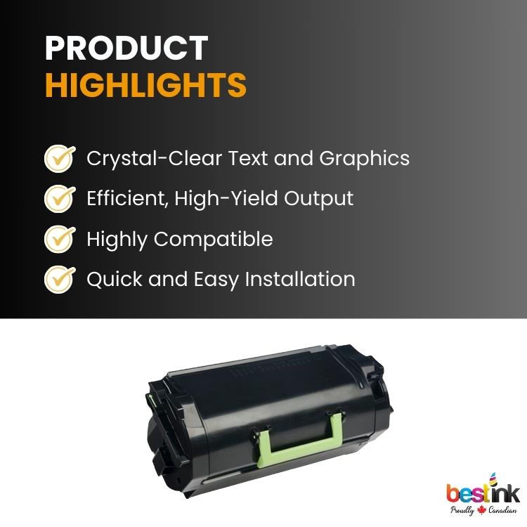 Compatible Lexmark  52D1H00 Black Toner 1 Pack