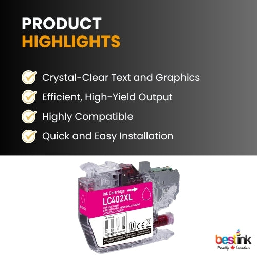Brother LC402XL Compatible Ink Cartridge Magenta ( 1 Pack ) High Yield