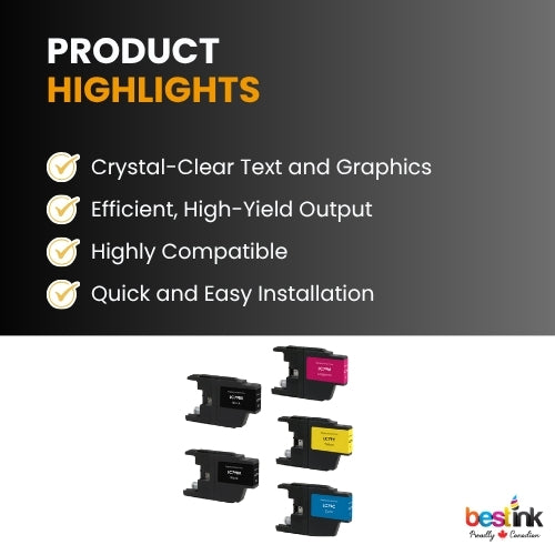 Brother LC79 Compatible Ink Cartirdge ( 5 Pack ) BK/C/M/Y Super High Yield