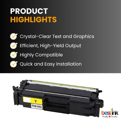 Brother TN810xl Yellow Toner Cartridge High Yield ( 1 Pack )