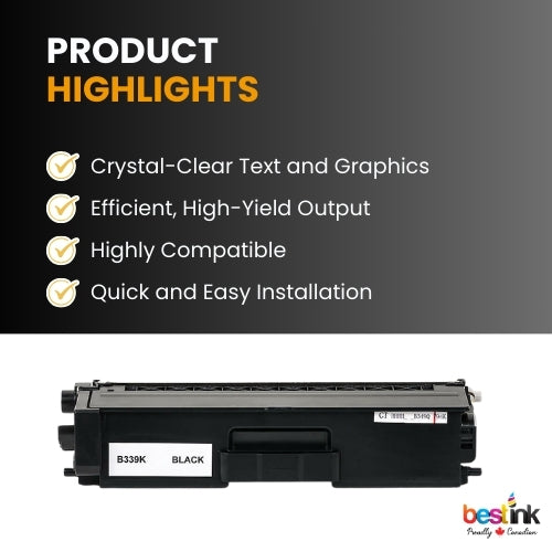 Brother TN339BK Compatible Black Toner Cartridge Extra High Yield ( 1 Pack )