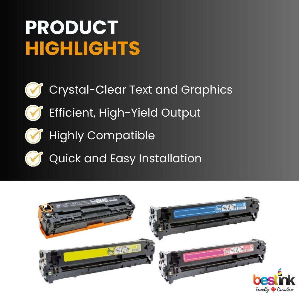 Cartouche de toner compatible HP 128A (noir/crème/magenta/jaune) (lot de 4)