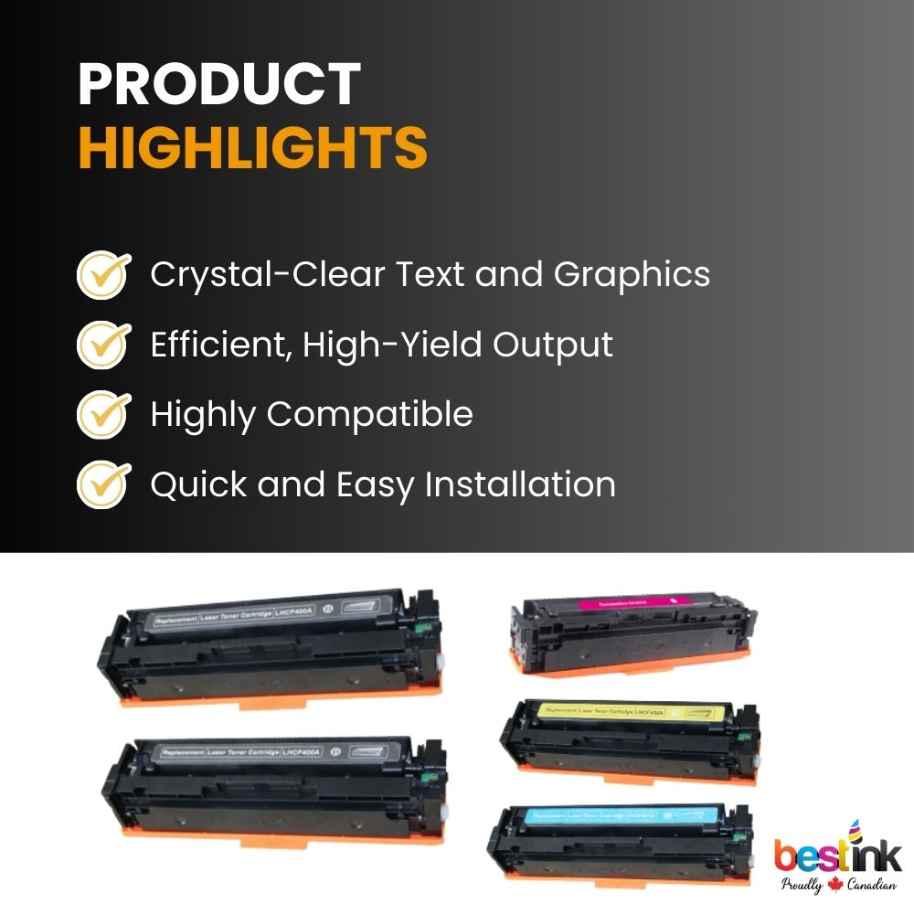 Cartouche de toner compatible HP 201A (2BK/C/M/Y) (lot de 5)