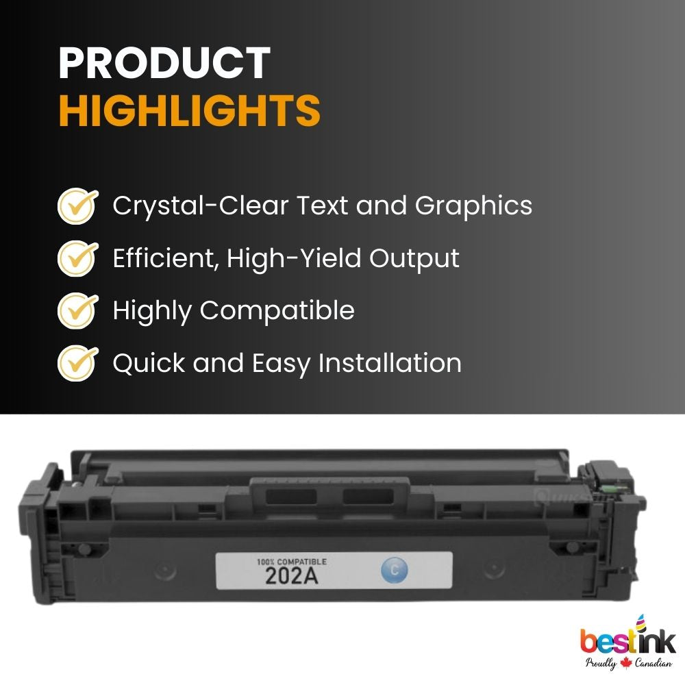 Cartouche de toner cyan compatible HP 202A CF501A
