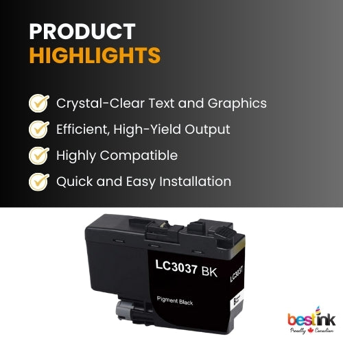 Brother LC3037XXL Compatible Ink Cartridge Black ( 1 Pack ) Super High Yield