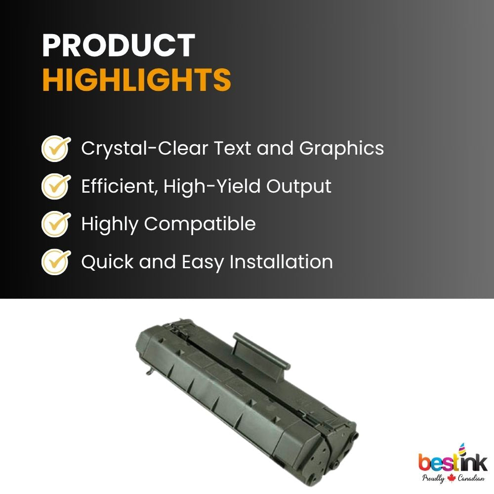 Cartouche de toner noir compatible HP 92A C4092A (1 paquet)