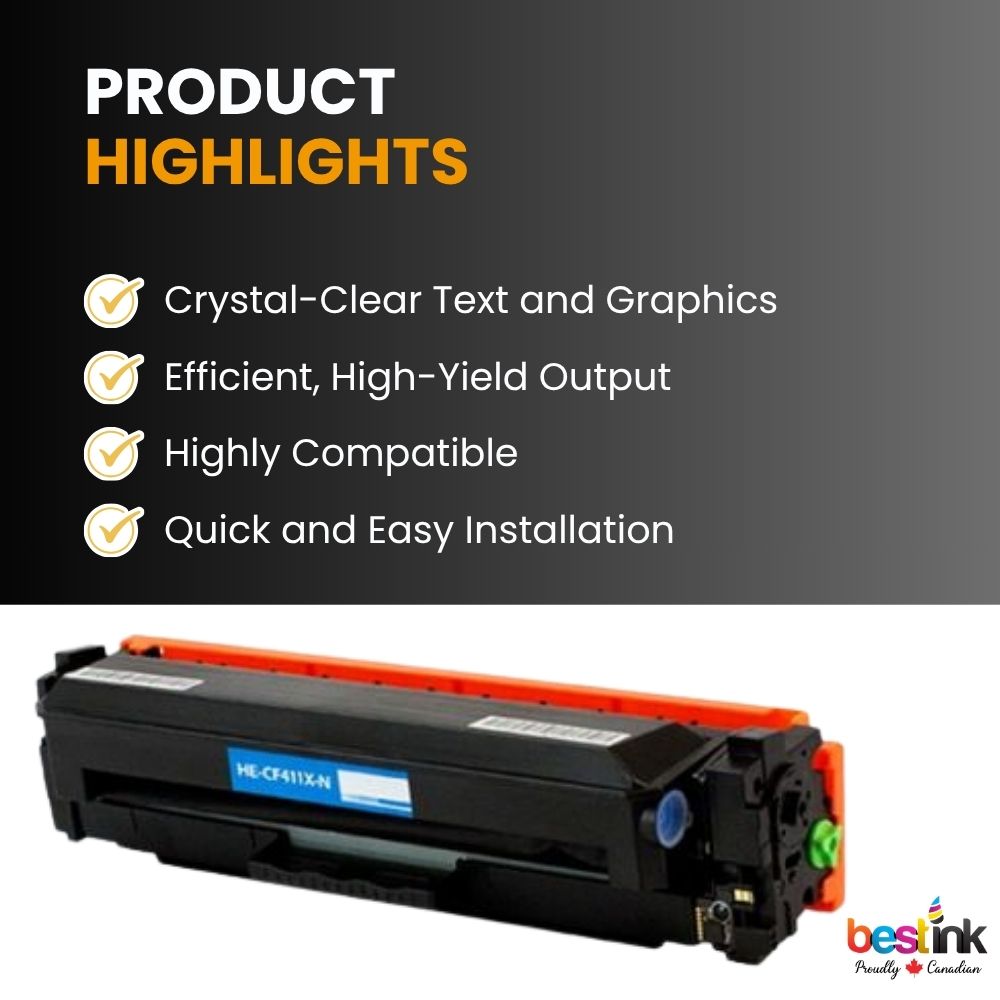 Compatible HP 410X CF411X Cyan Toner Cartridge High Yield