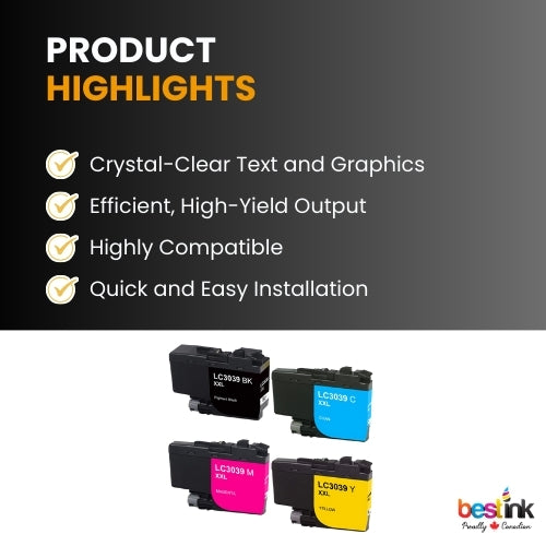 Brother LC3039 Compatible Ink Cartridge BK/C/M/Y ( 4 Pack ) Ultra High Yield