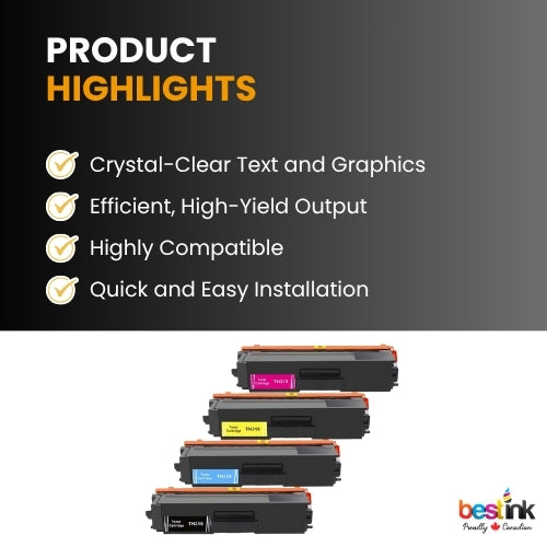 Cartouche de toner compatible Brother TN315, haut rendement, noir/c/magenta/jaune (lot de 4)