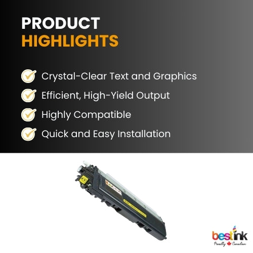 Cartouche de toner jaune compatible Brother TN210Y (1 paquet), rendement standard