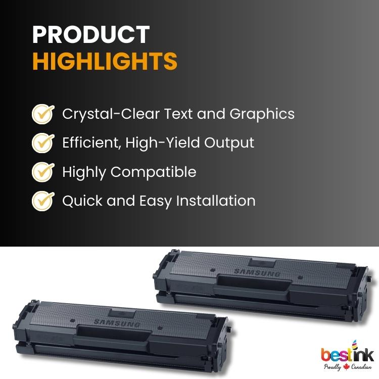 Compatible Samsung MLT-D111S 2 Pack