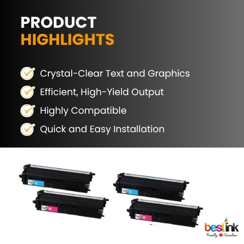 Compatible Brother TN439 Toner Cartridge Combo Ultra High Yield BK/C/M/Y (4 Pack)