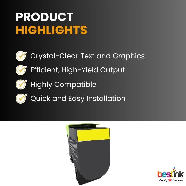 Compatible Lexmark 71B10Y0 Yellow Toner Cartridge 1 Pack