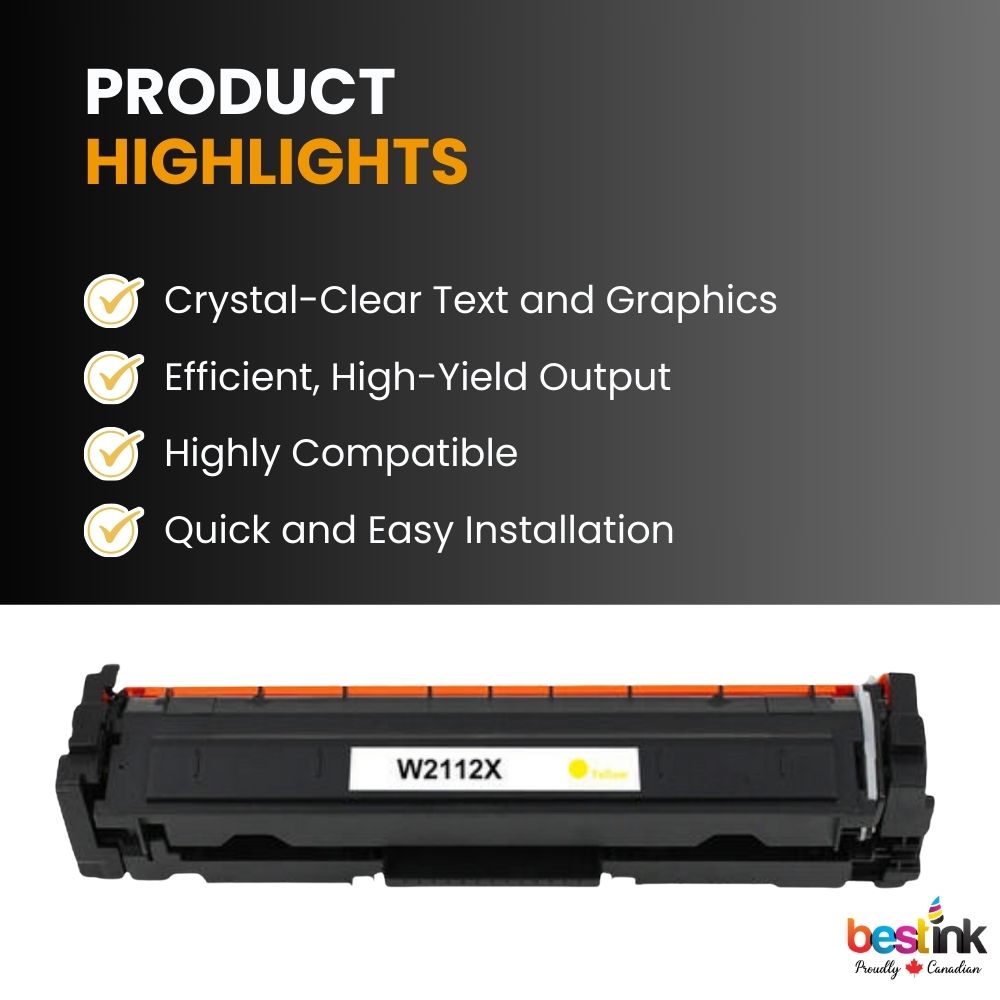 Compatible HP 206X W2112X Yellow Toner Cartridge High Yield