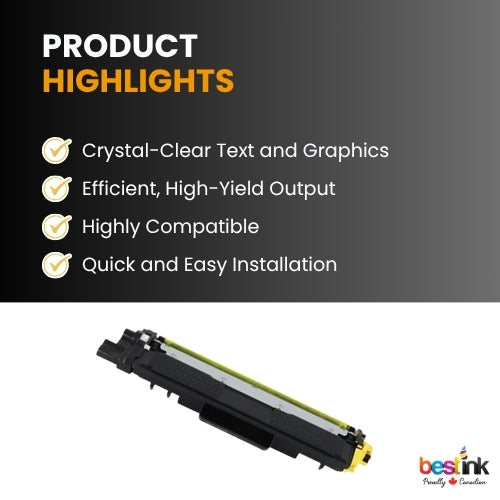 Cartouche de toner jaune compatible Brother TN227, version haute capacité de la TN223, avec puce (1 paquet)