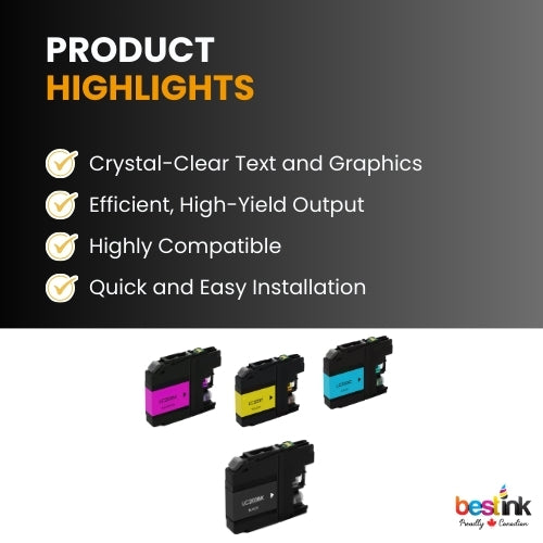 Brother LC203 Compatible Ink Cartridge BK/C/M/Y ( 4 Pack ) High Yield