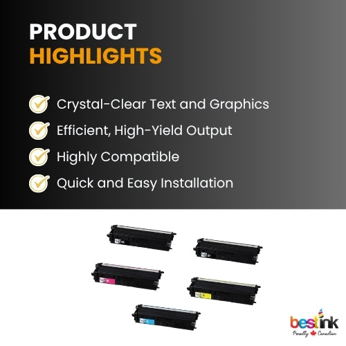 Compatible Brother TN439 Toner Cartridge Combo Ultra High Yield 2BK/C/M/Y (5 Pack)