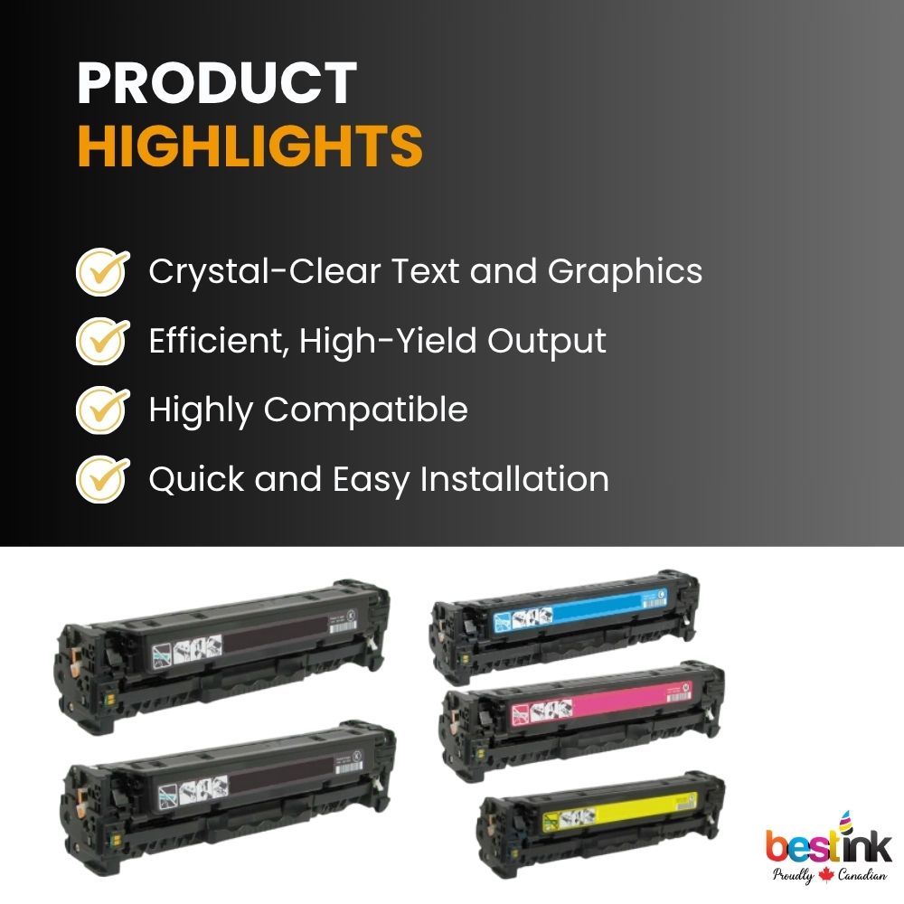 Compatible HP 305A Toner Cartridge Combo 2BK/C/M/Y Standard Yield (5 Pack)