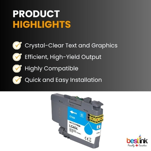 Brother LC404 Compatible Ink Cartridge Cyan ( 1 Pack ) Standard Yield