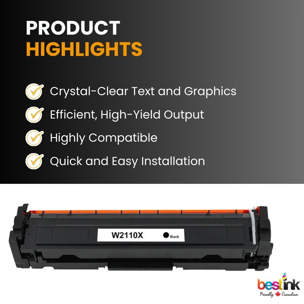 Compatible HP 206X W2110X Black Toner Cartridge High Yield