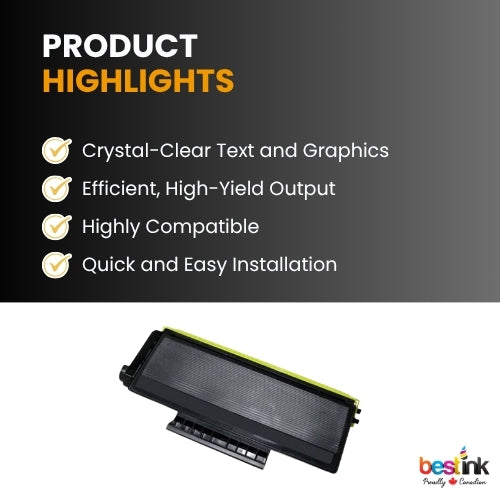 Cartouche de toner noir haute capacité compatible Brother TN580 (1 paquet)