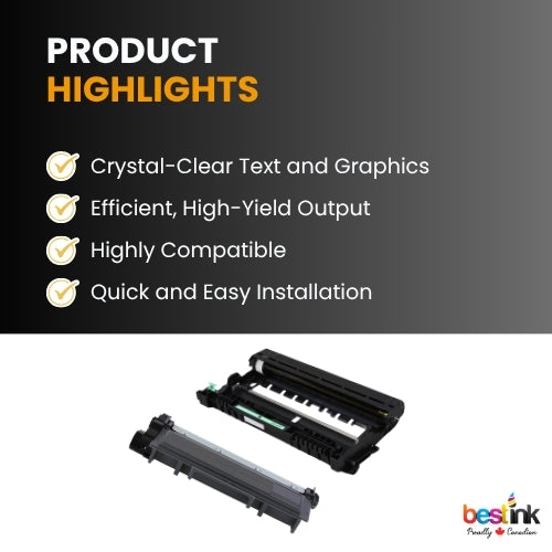 Cartouche de toner et tambour compatibles Brother TN630 DR630 (1 tambour et 1 toner)