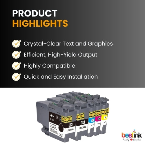 Brother LC406XL Compatible Ink Cartridge BK/C/M/Y ( 5 Pack ) High Yield
