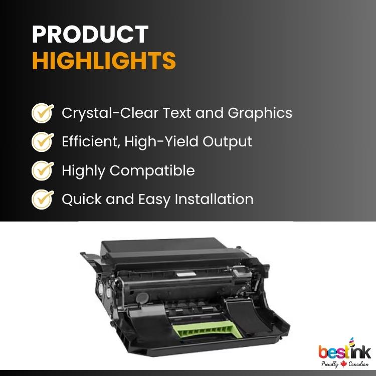 Compatible Lexmark  52D0Z00 Black Toner 1 Pack
